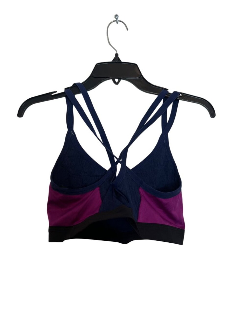 Nike Womens Purple & Navy Dri-Fit Strappy Sports Bra Size L - Picture 2 of 4